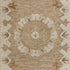 2' X 4' Tan and Beige Wool Medallion Hand Woven Half Circle Area Rug
